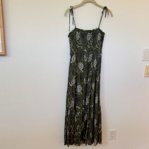 Zara Elegant Green Floral Maxi Dress